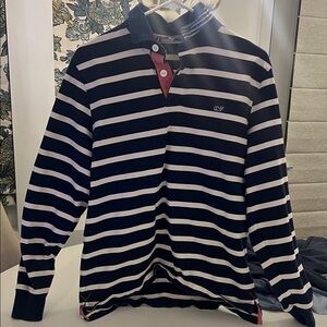 Vineyard Vines Navy and White Striped Rugby
